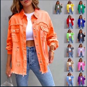 Ripped Distressed Denim Jacket